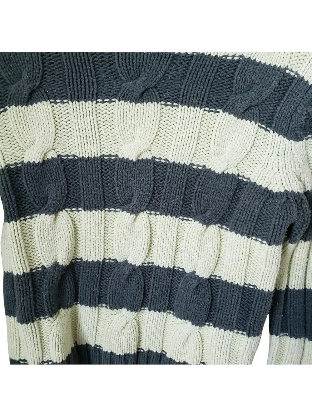 Girl's Green Striped ‎ Turtle Neck Knit Sweater Size Small (5/6)